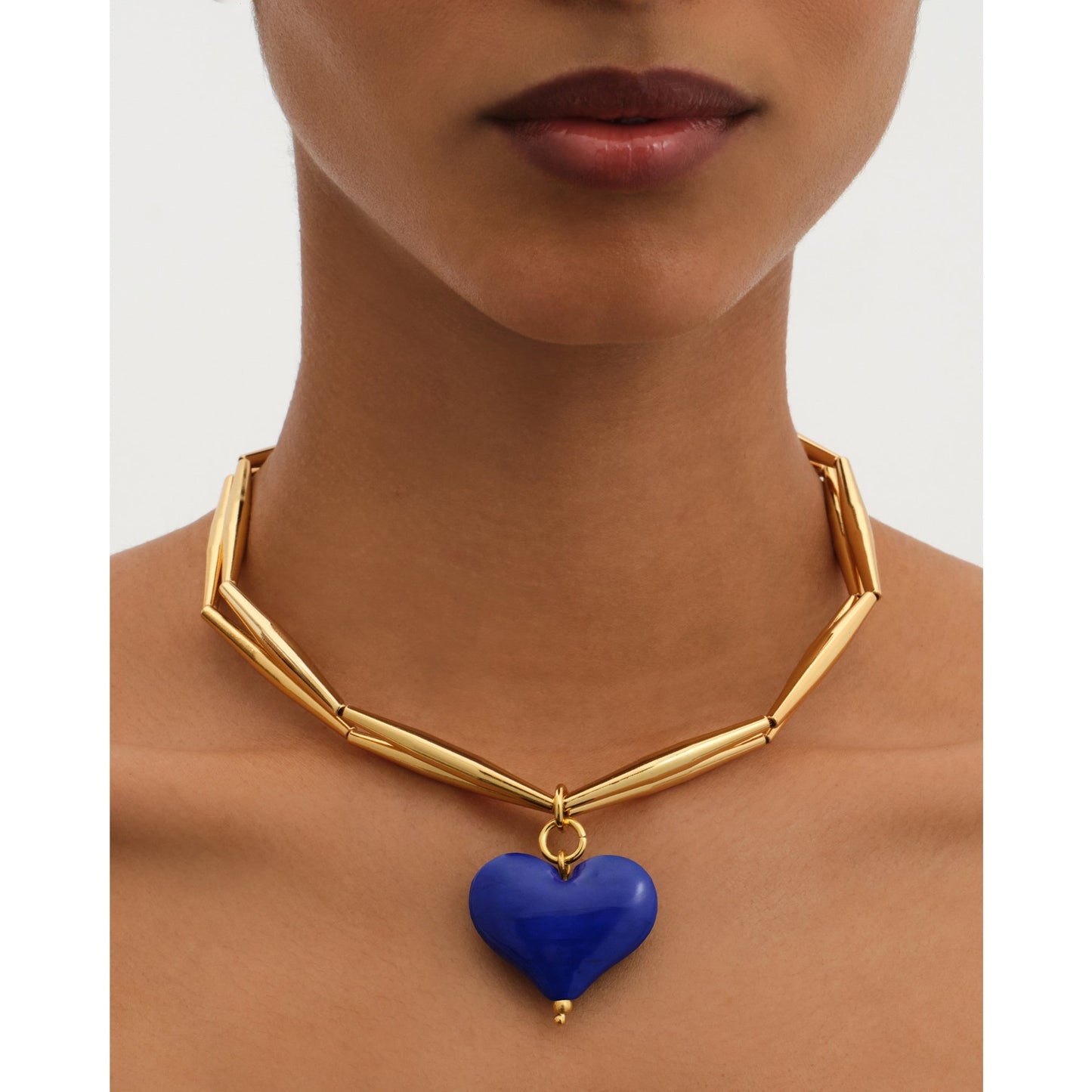 Cuore Duo Necklace - Sky Blue