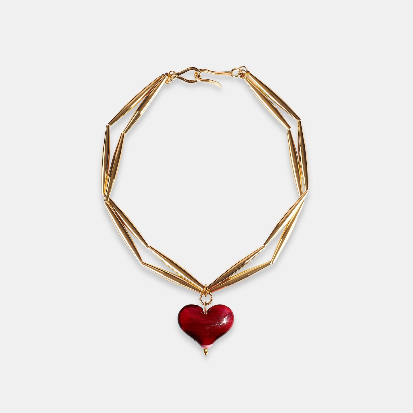 Cuore Duo Necklace - Bordeaux