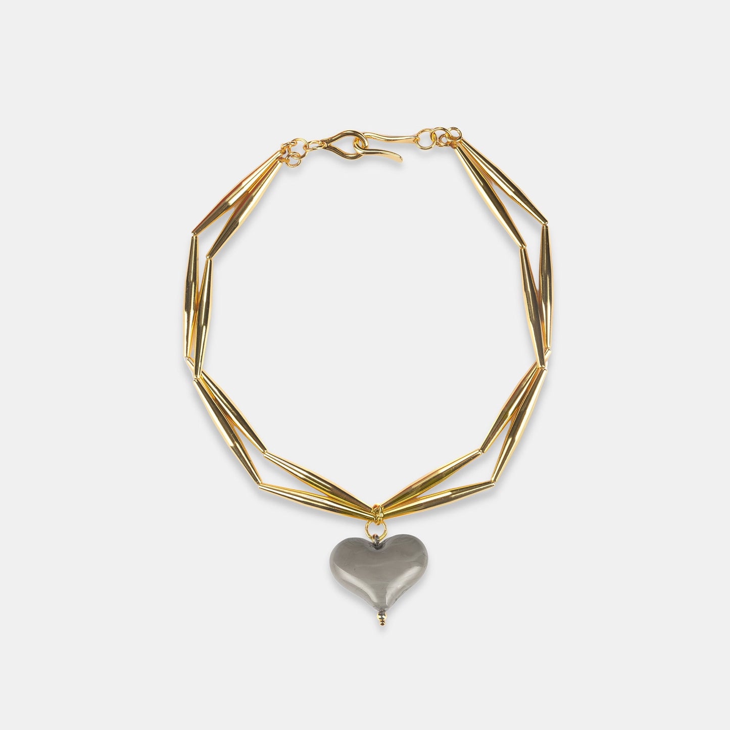 Cuore Duo Necklace - Grey