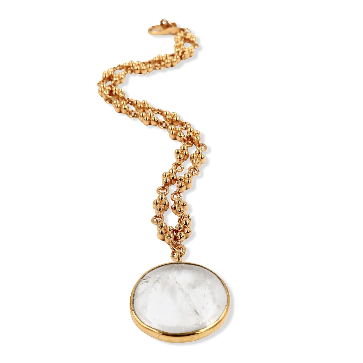 Necklace With Rock Crystal Pendant - Short