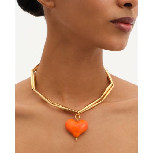 Cuore Duo Necklace - Mandarin