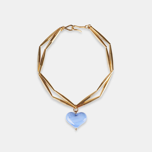 Cuore Duo Necklace - Cornflower