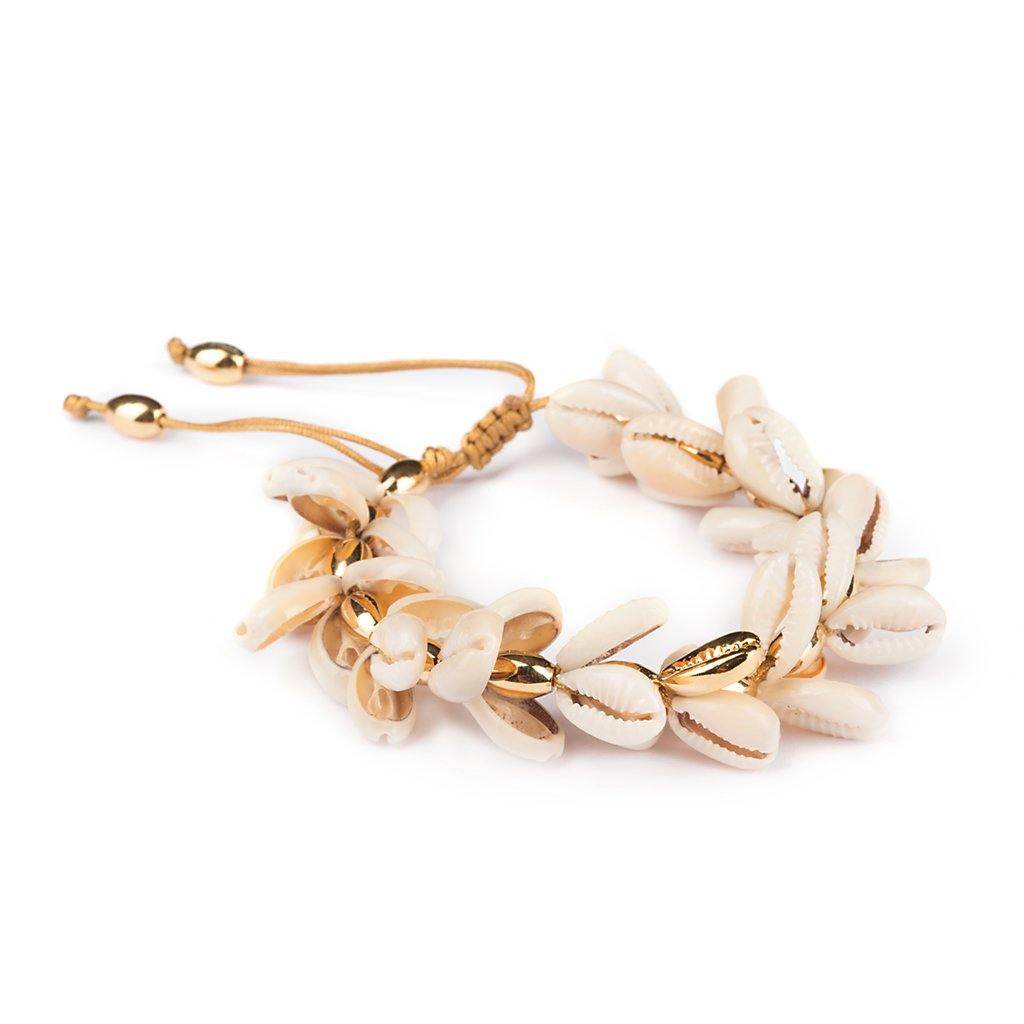 Concha Multi Natural Puka Cowrie Bracelet