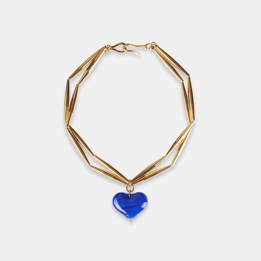 Cuore Duo Necklace - Sky Blue