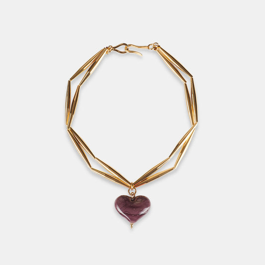 Cuore Duo Necklace - Violet