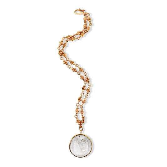 Necklace With Rock Crystal Pendant - Short