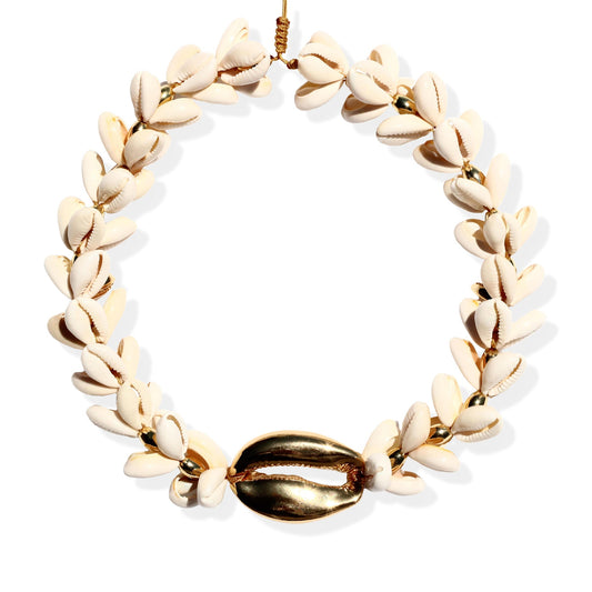 Concha Multi Natural Puka Cowrie Necklace